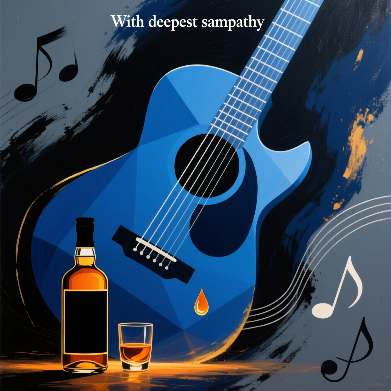 Blues rock, Black Bush whisky, Guitars, and Sympathy Card