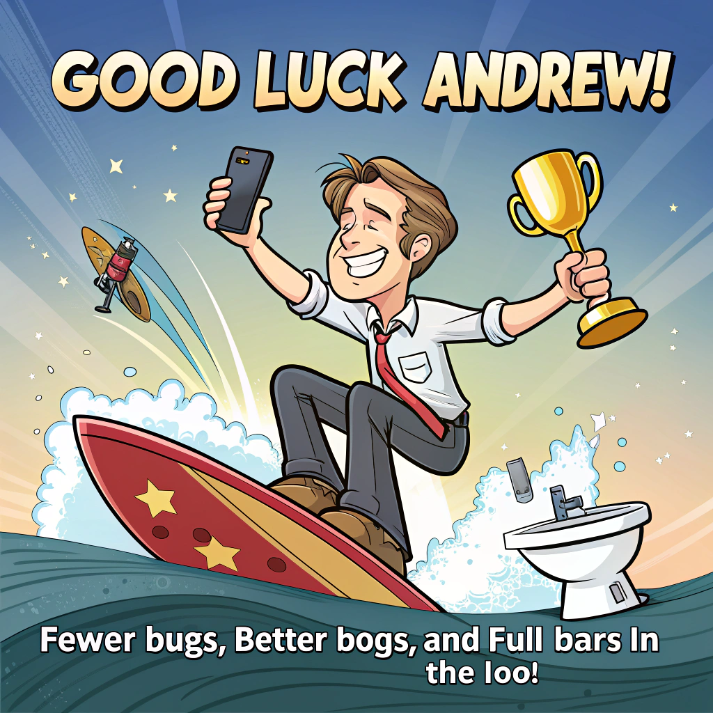 Computers, mobiles, toilets, and Farewell Card