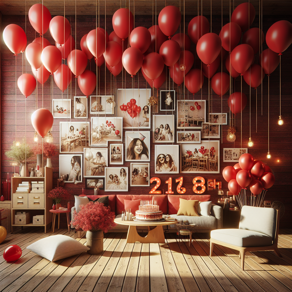 Craft a warmly lit setting, steeped in the realistic textures of a festively decorated room celebrating a birthday. Have around the room a variety of red balloons lazily drifting in mid-air, their vivid hue providing a striking contrast against the room's backdrop. In one section of the room, create a collage of photographs, each one capturing a treasured memory shared with best friends; their smiles and shared jovial moments seeping from each frame. Highlight the tangible sense of authentic love in every element of the room's arrangement, from the intimate furniture positioning to the decoration placement, crafting the perfect ambiance for a loved-filled birthday celebration.
Generated with these themes: Red, Baloons, Love, Memories, and Best friends.
Made with ❤️ by AI.