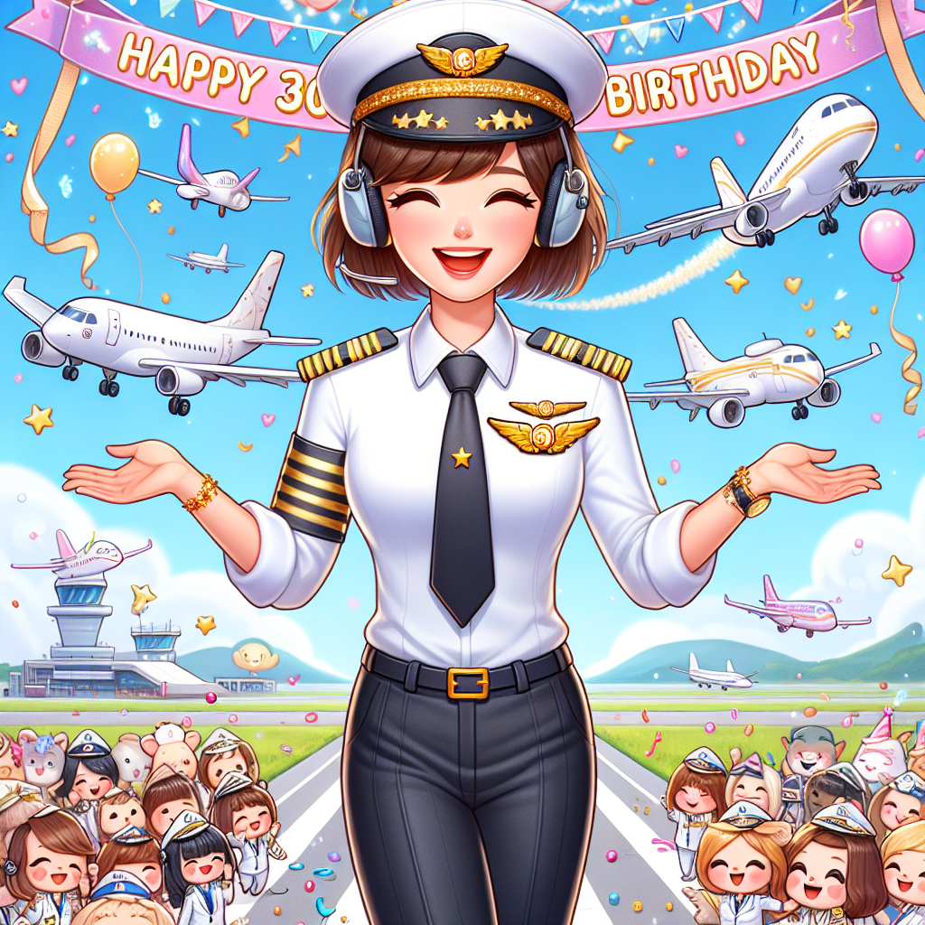 White female airline pilot who is 30 Birthday Card