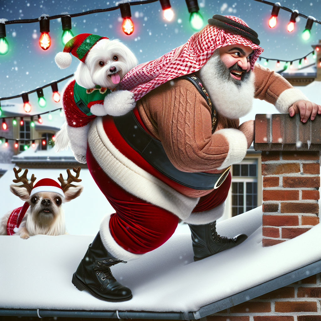 Maltese dog Christmas Card