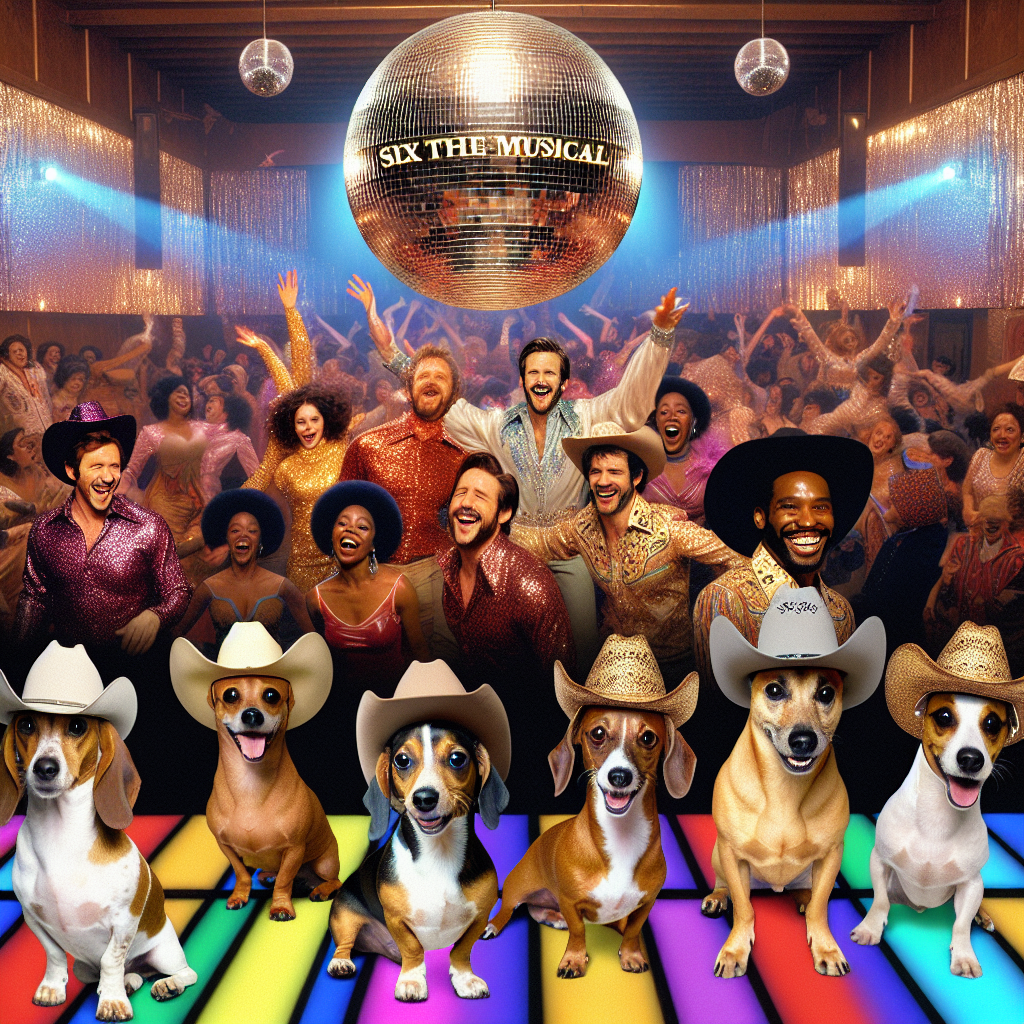 Six the musical, Sausage dogs, Disco balls, and Cowboys Birthday Card