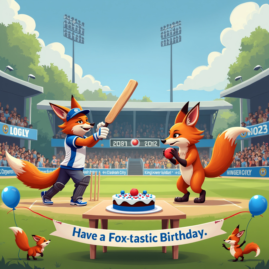 Cricket, and Leicester City Birthday Card