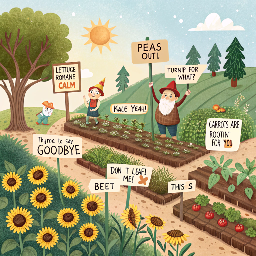 AAn allotment with a shed and a man sitting in a rocking chair wearing old fashioned clothing and a straw hat like from one piece drinking a beer with atleast 10 jokes Farewell Card