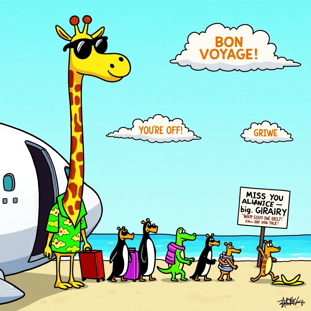 Giraffes Farewell Card