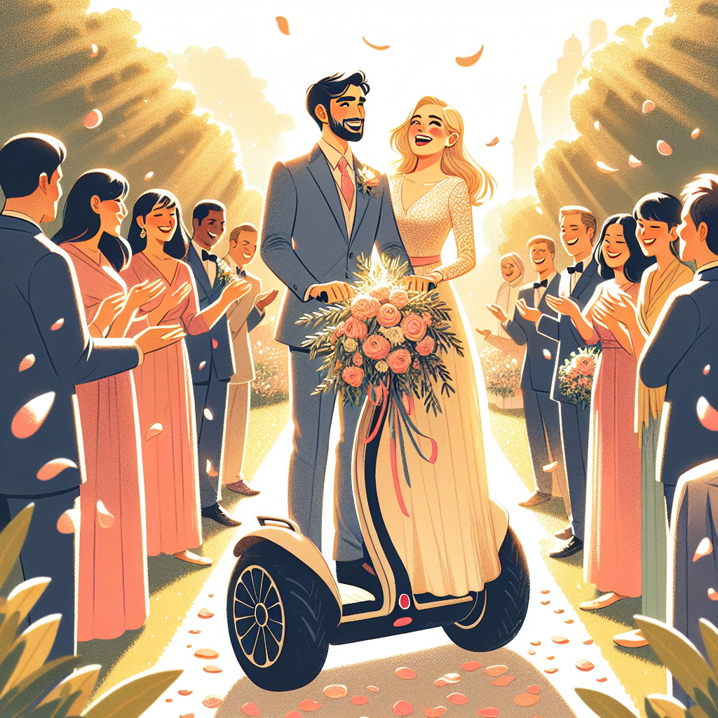 Segway, and Blonde Wedding Card