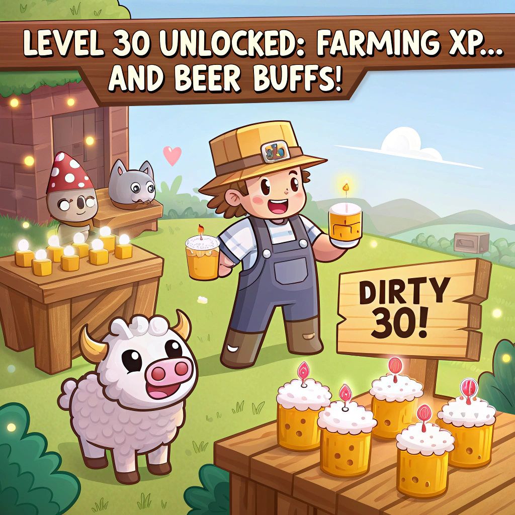 Minecraft Farm Dirty 30 Birthday party with beer Birthday Card