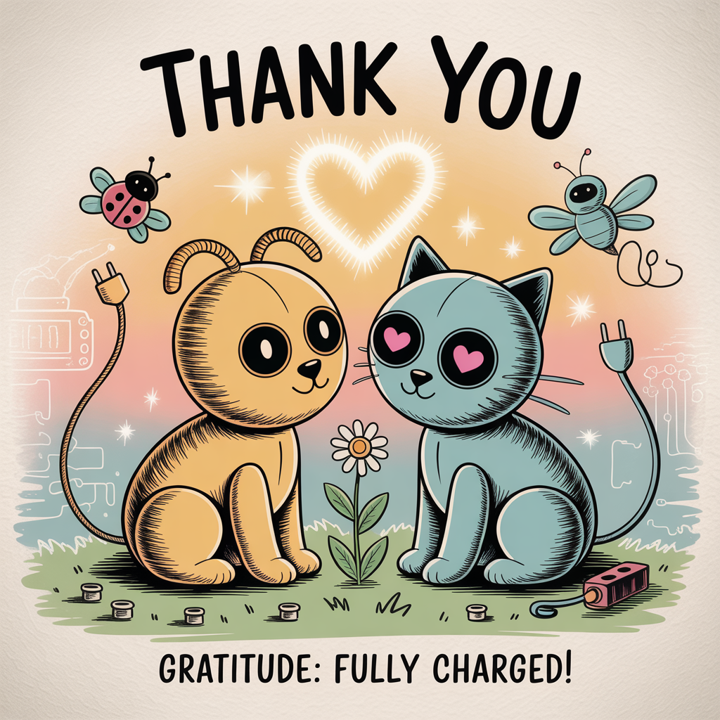 Pet robots , and Thank-you Card