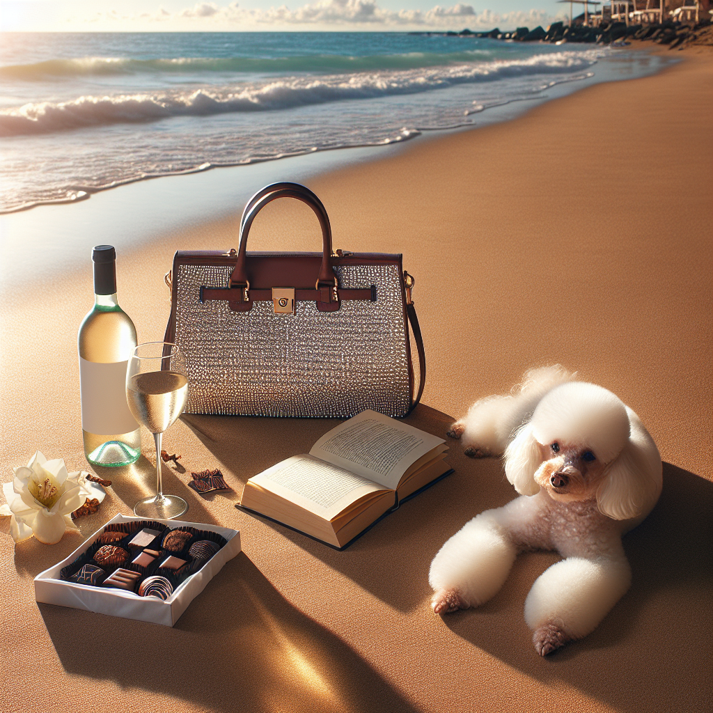 Poodle, Gold, Diamonds, Chocolate, Reading, White wine, Sunshine, Beach holiday , and Handbags Mothers-day Card