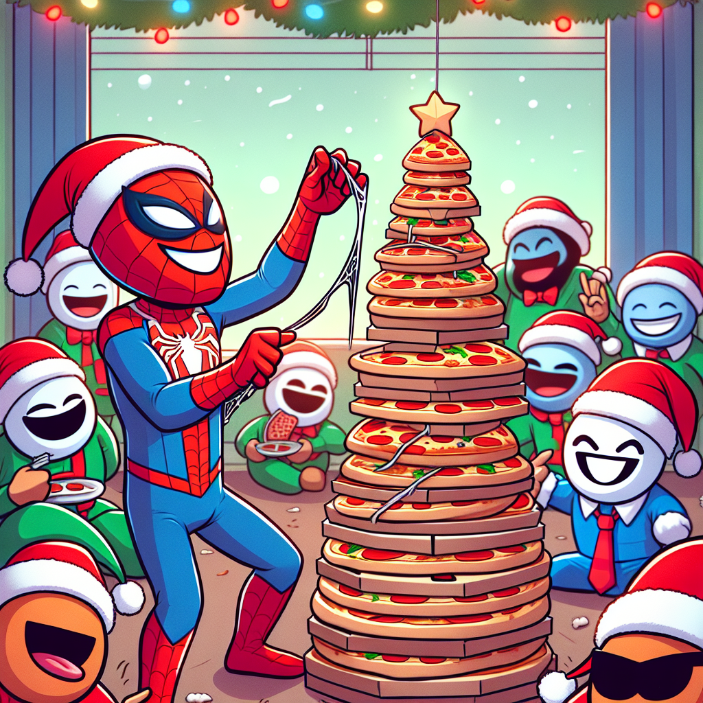 Pizza tower, Spiderman, and Memes Christmas Card