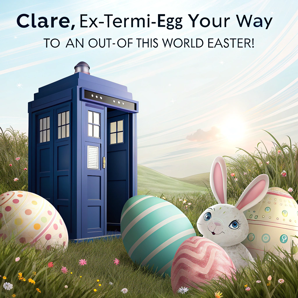 Tardis with Dalek at Easter time Easter Card