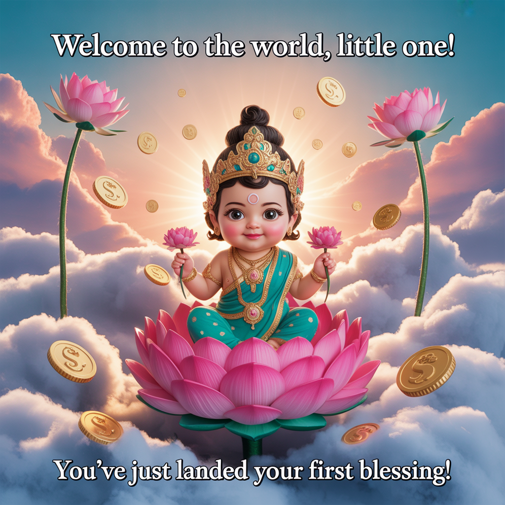 Goddess laxmi image , and New-baby Card