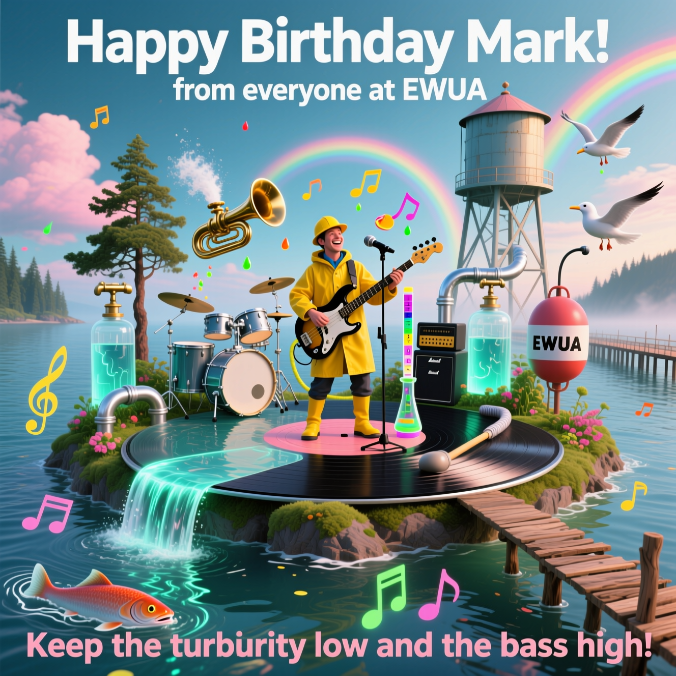 Water Treatment Operator, Living on an island in pacific northwest, Plays in a band, and Birthday Card