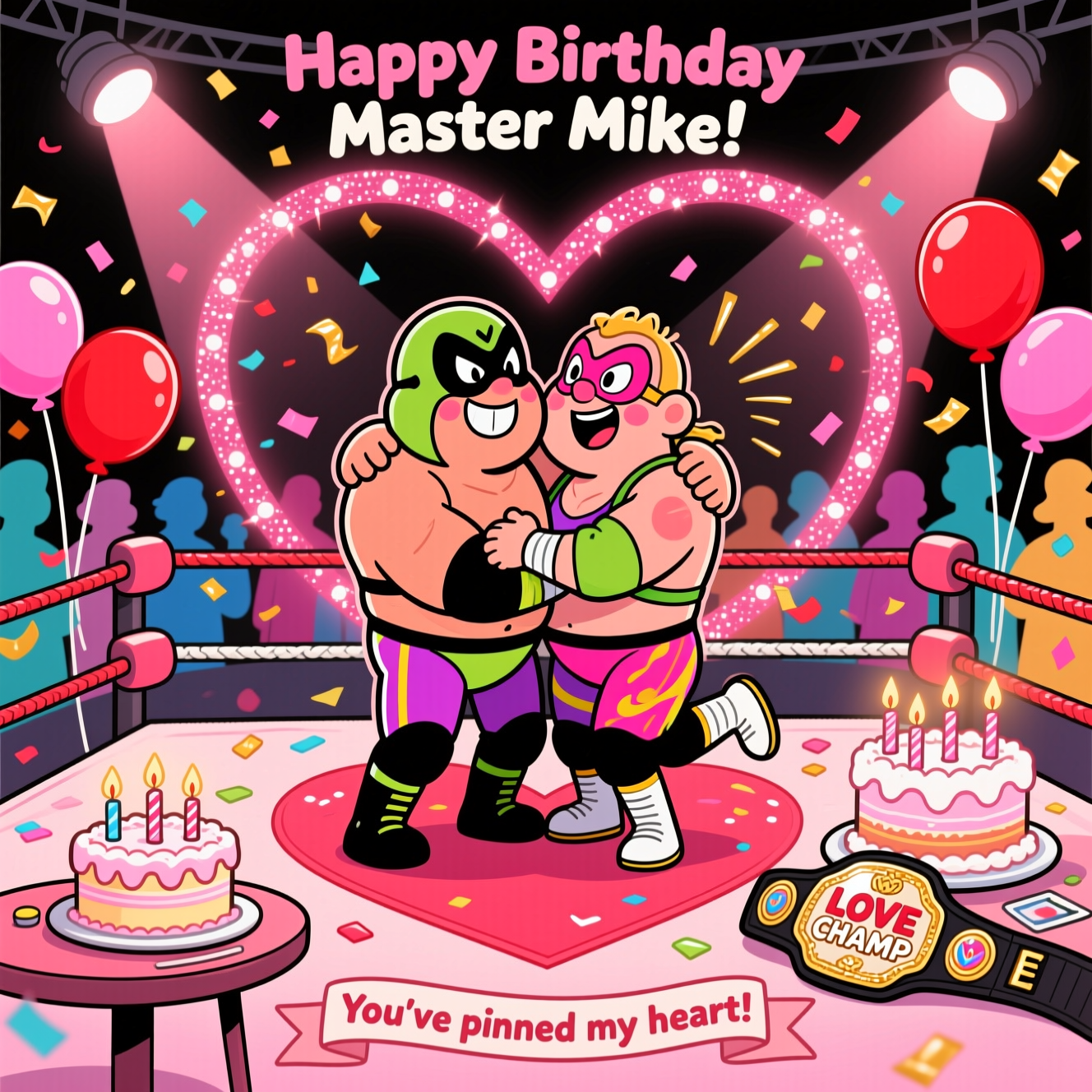 Wrestling sex, and Birthday Card