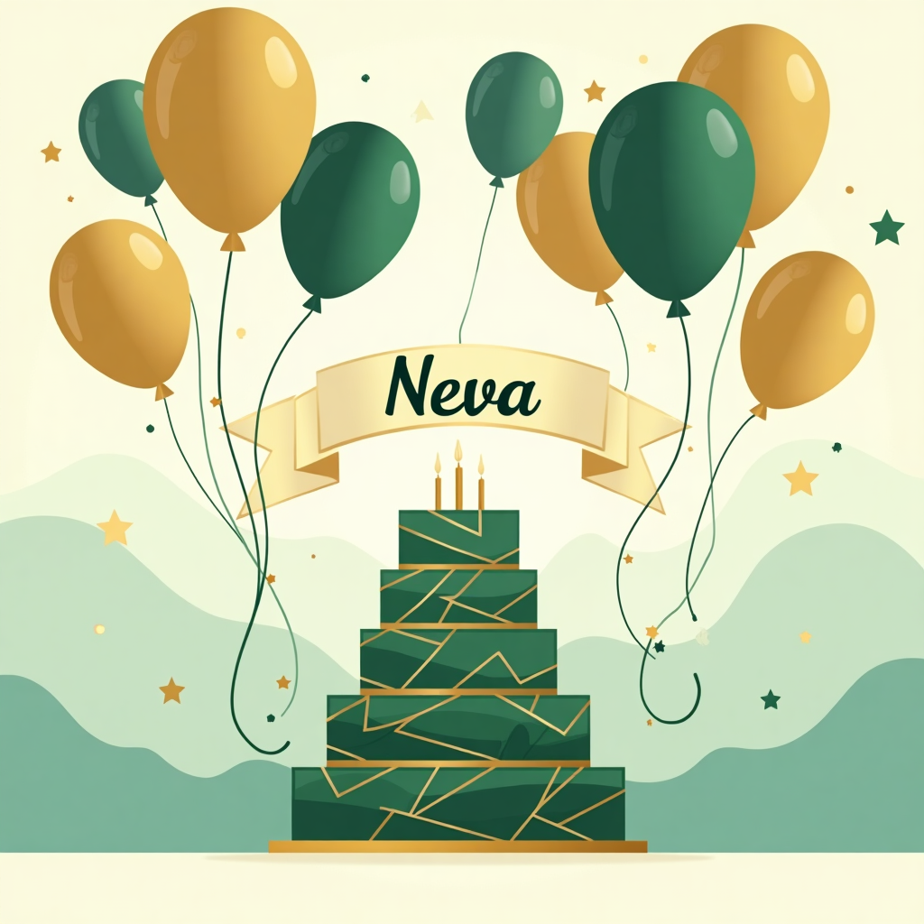 Green and gold balloons Birthday Card