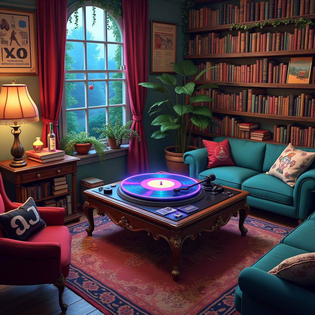 Electronic music, Books, and Cocktails Birthday Card