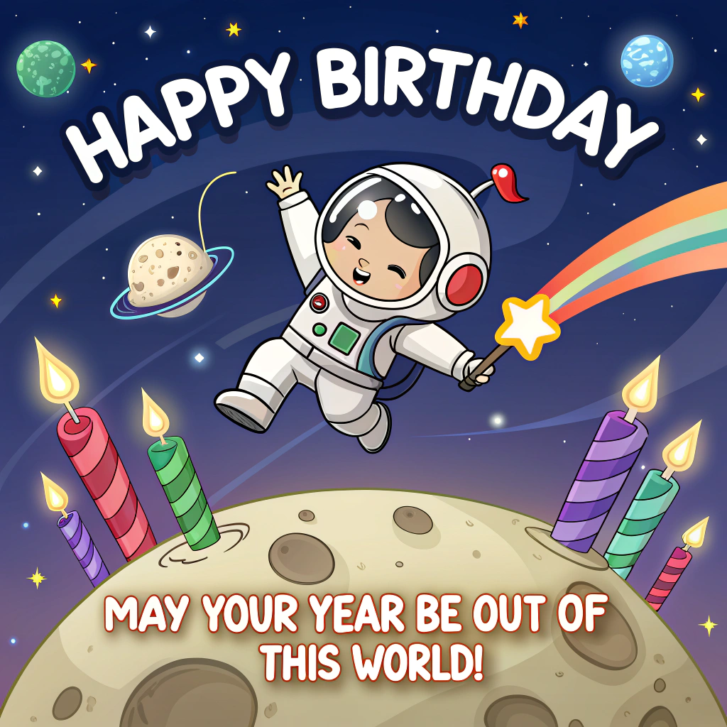 Astronaut, and Birthday Card