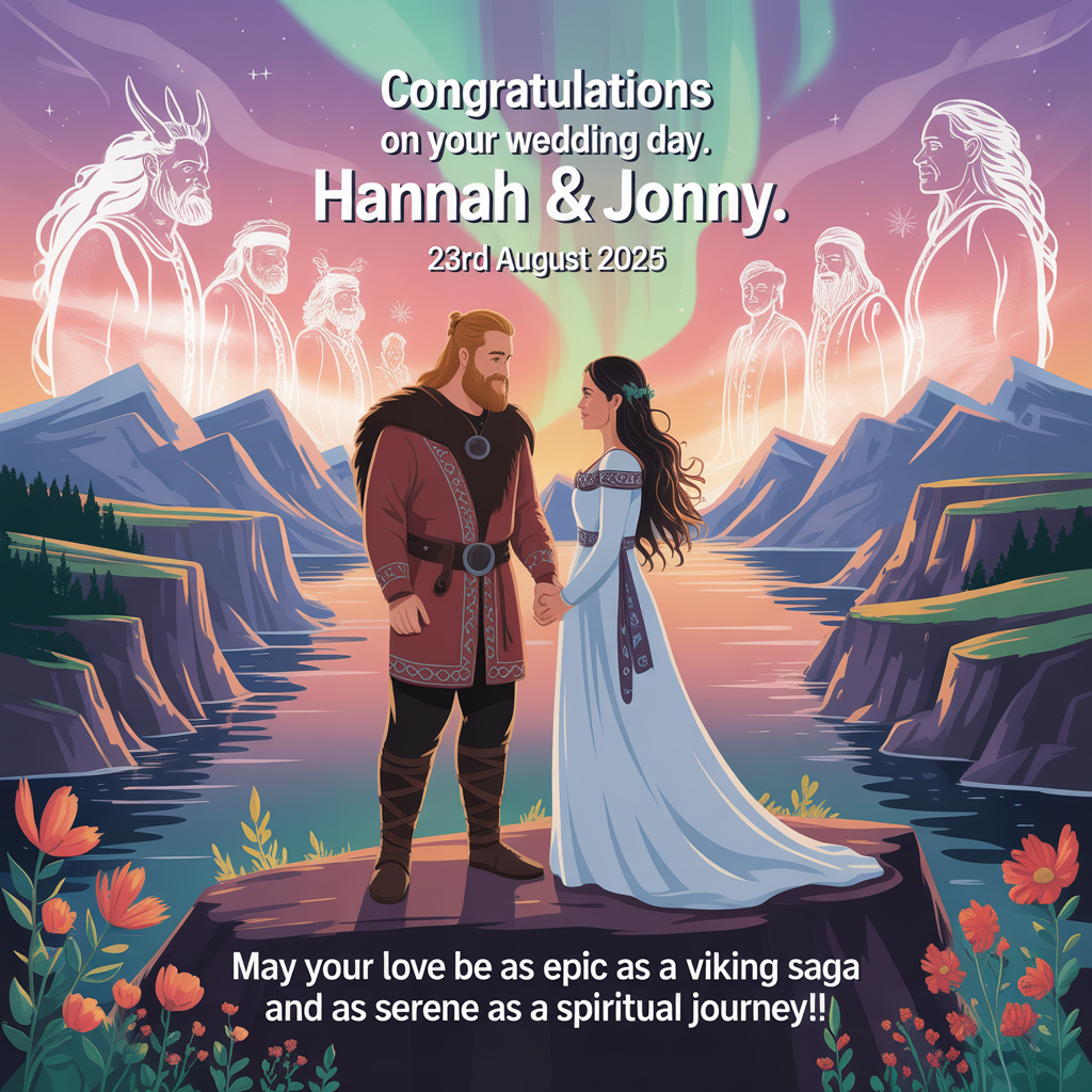 Viking, spiritual, holisitc, and Wedding Card