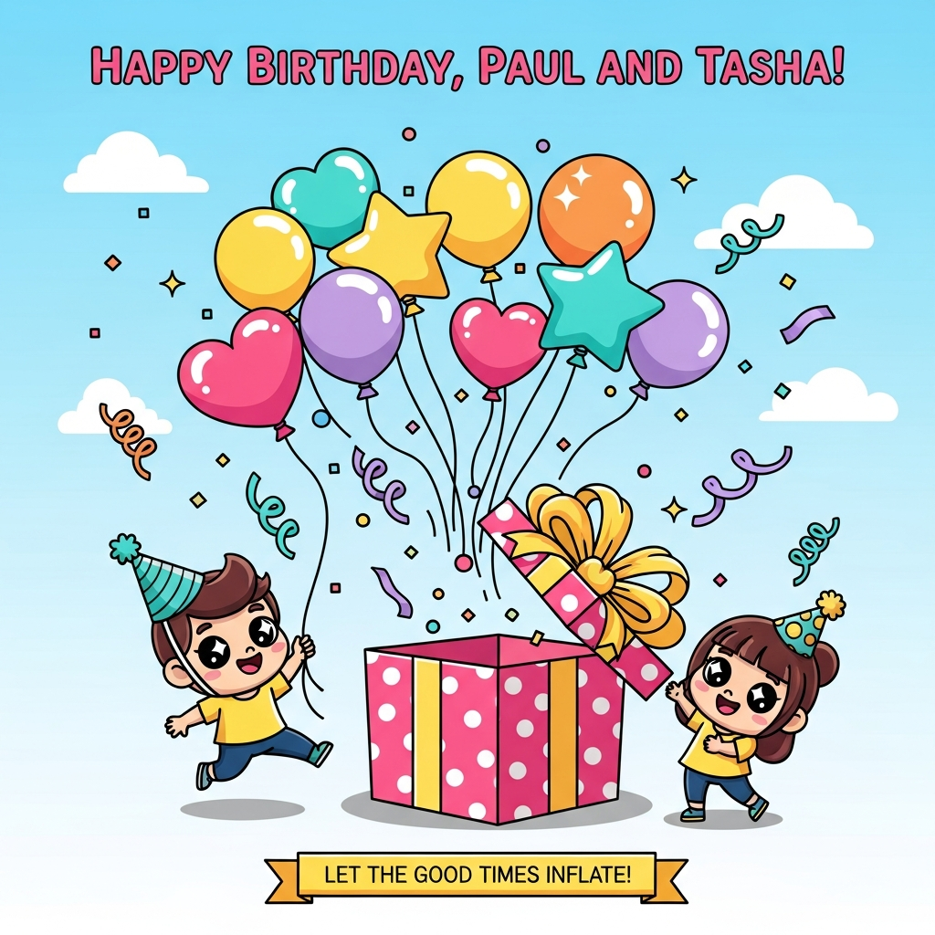 Ballon’s gift , and Birthday Card