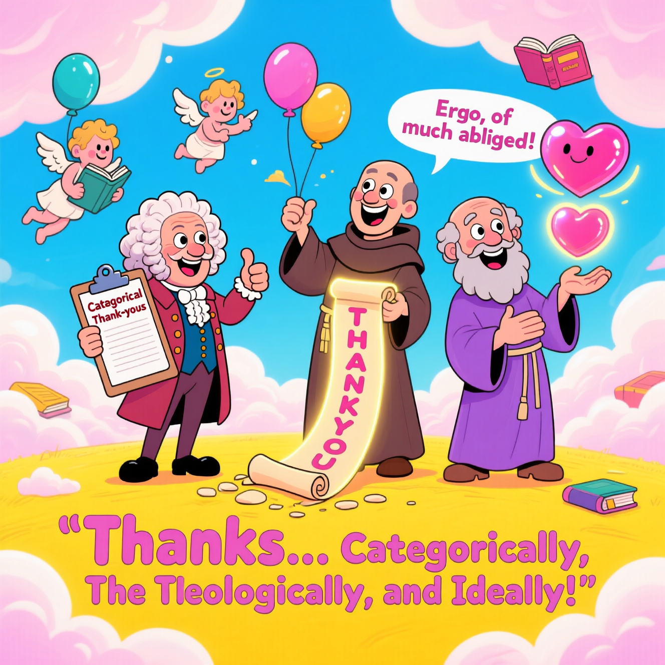Immanuel Kant, St Thomas Aquinas, Plato, and Thank-you Card