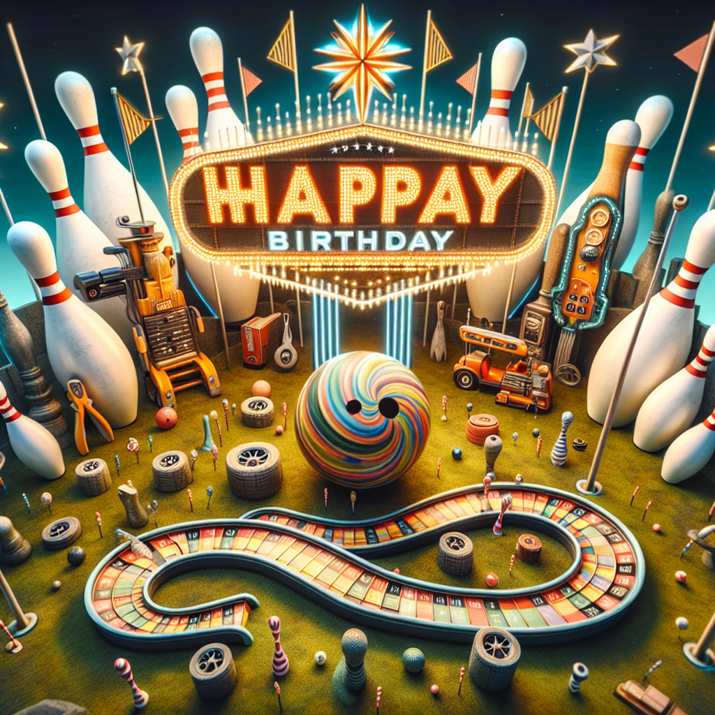 Golf, Bowling, Handyman, and Vegas Birthday Card