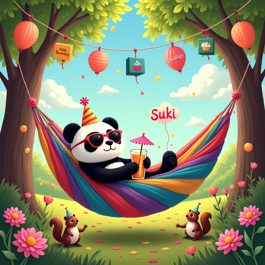 In a hammock Birthday Card