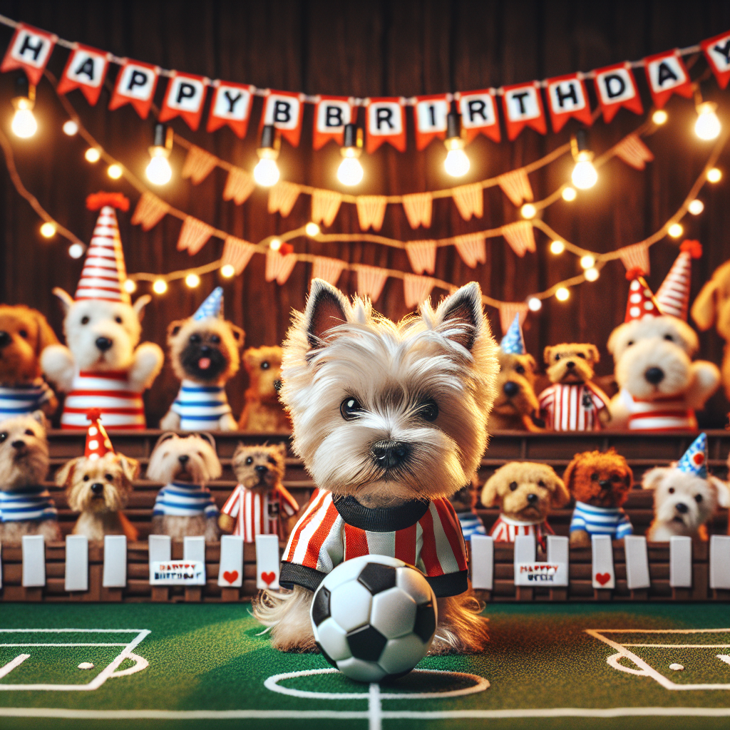 West Highland terrier, Dogs, and Football Birthday Card
