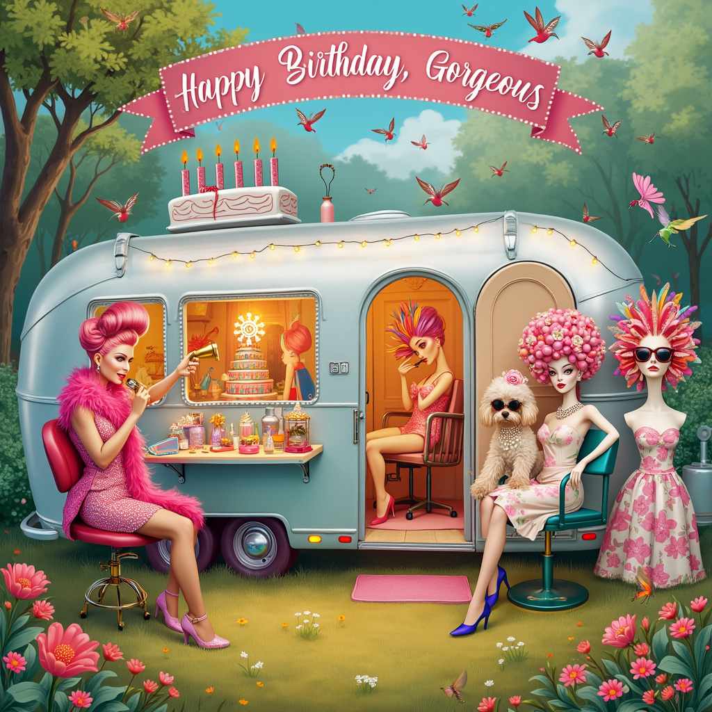 Beauty , Hair, and Fashion Birthday Card