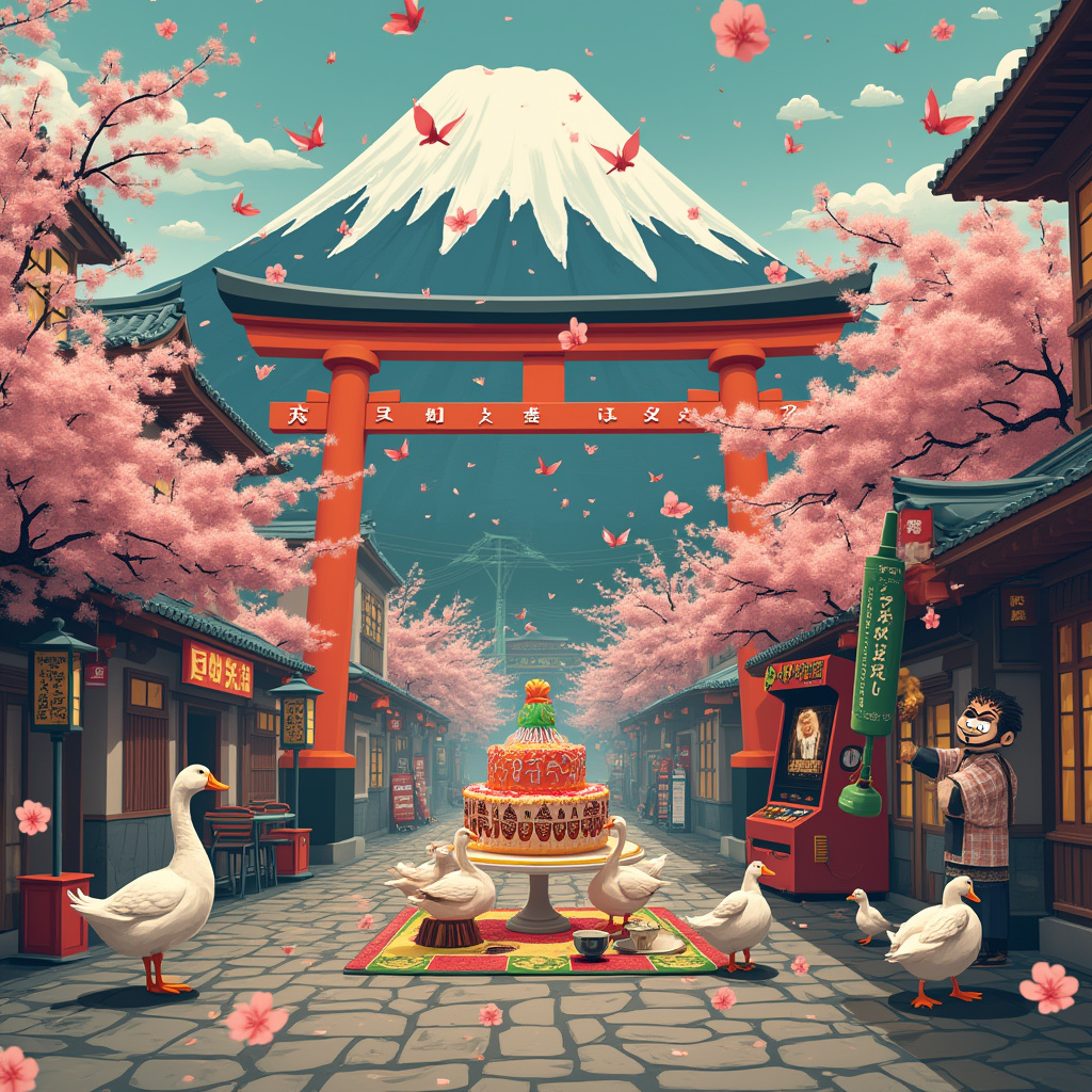 Video games, Beer, Music, Japan, Cooking, Geese, and Quizzes Birthday Card