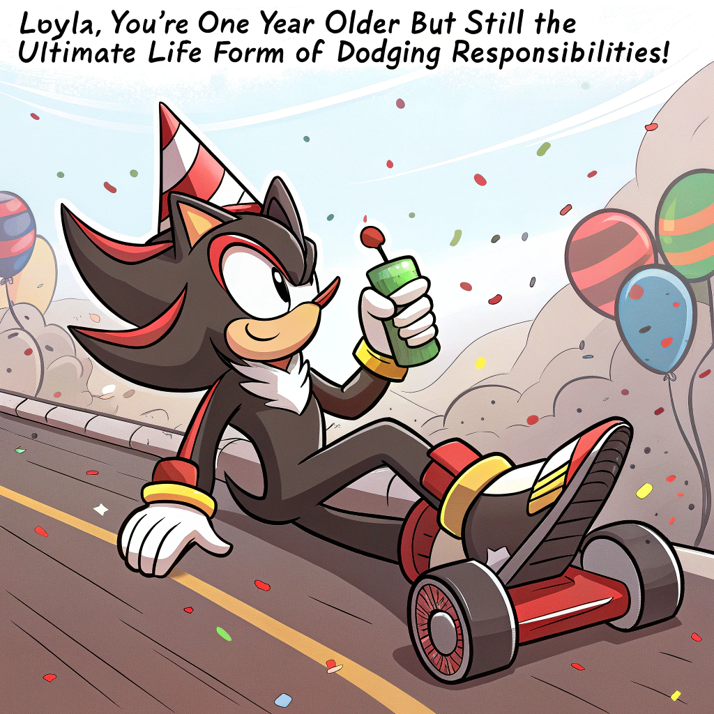 Shadow Hedgehog Birthday Card
