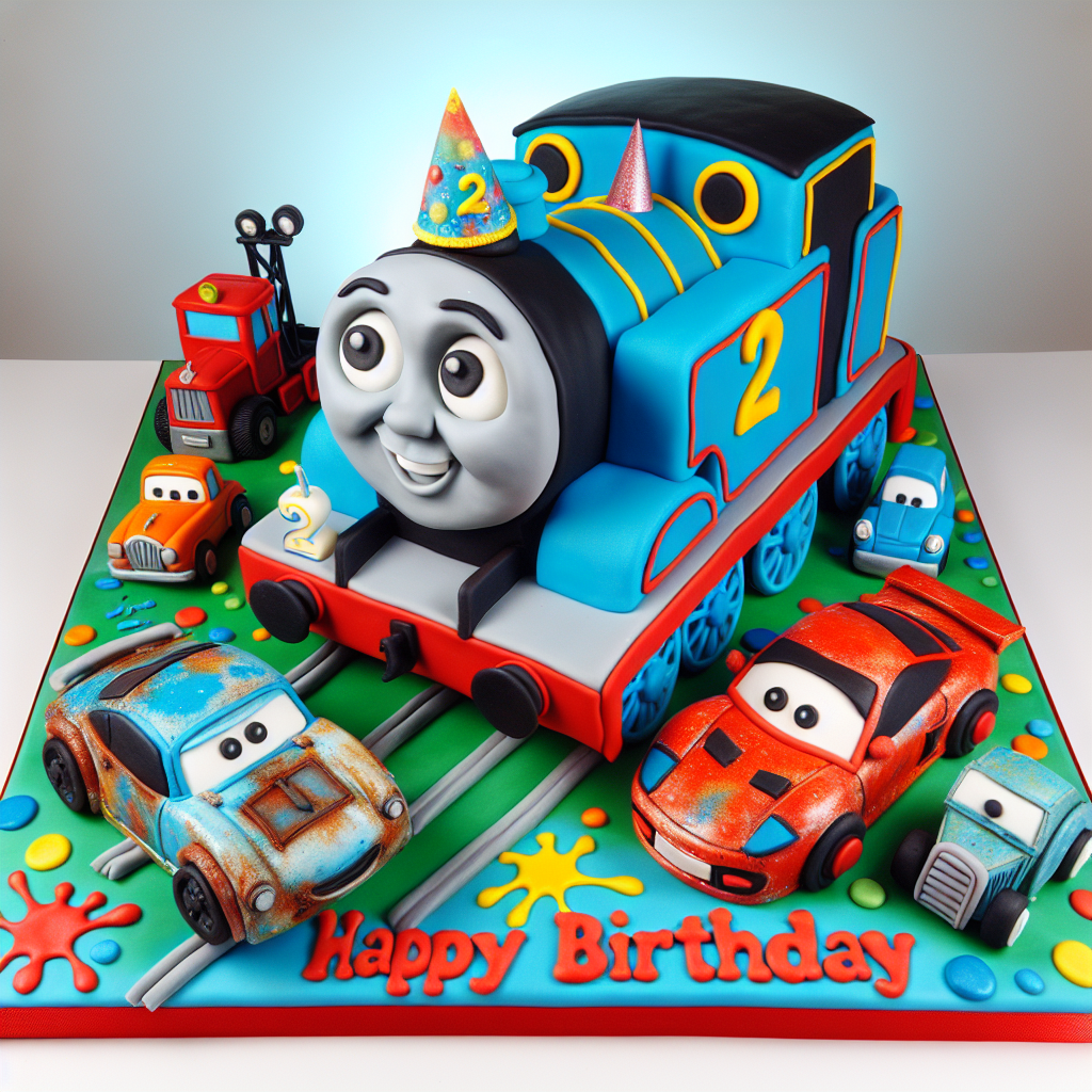 Thomas the tank engine, 2nd birthday, Cars, and Paint Birthday Card
