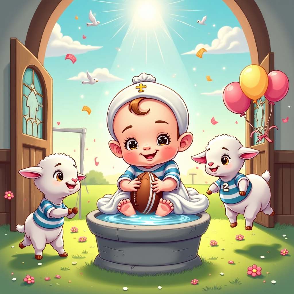 Baby christening, Rugby, and Congratulations Card