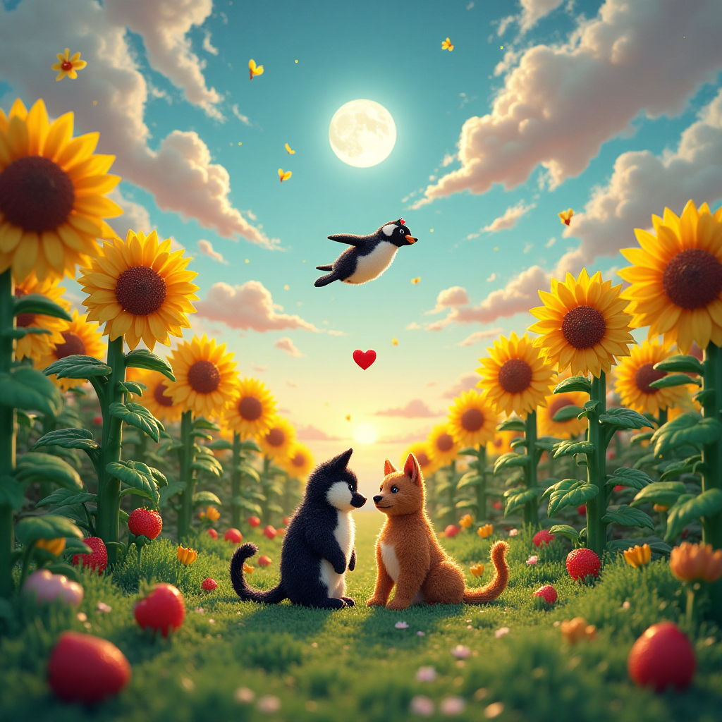 Sunflowers, penguins, strawberries, cats, dogs, Legos, , and Birthday Card