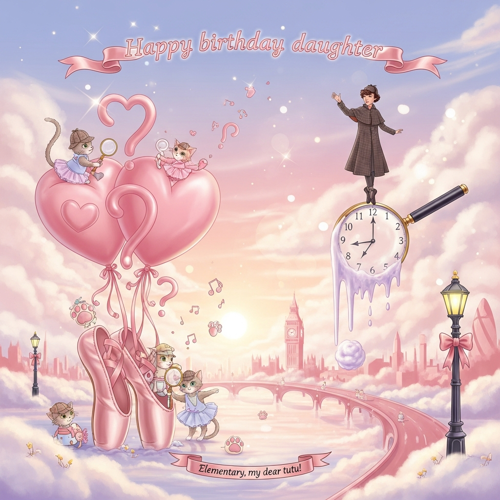 Ballet pointe shoes Sherlock, Benedict cumberbatch, pink, cats, and Birthday Card