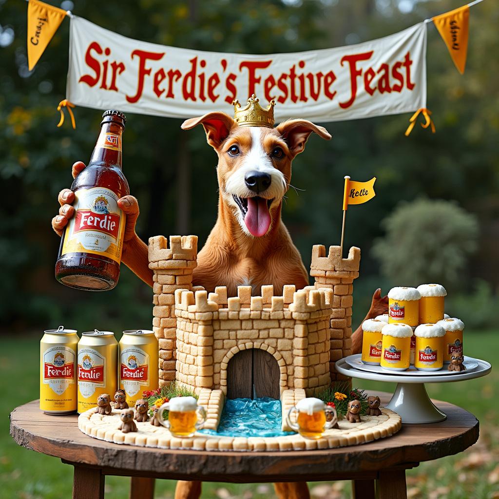 Brown Bull Terrier , and Castle Light Beer Birthday Card