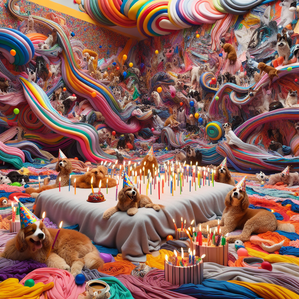 Dogs , Blankets, Candles , and Coffee Birthday Card