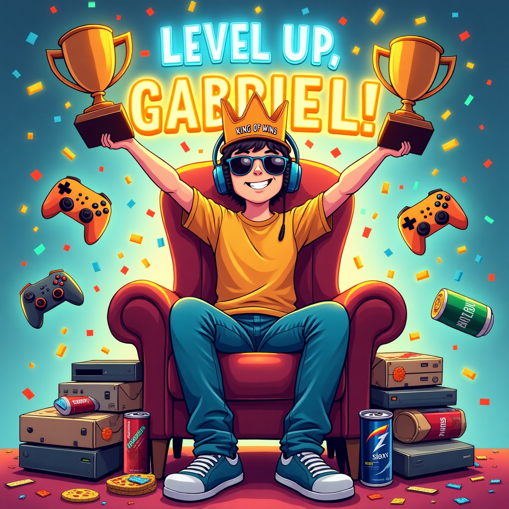 A teeage boy, avid gamer Congratulations Card