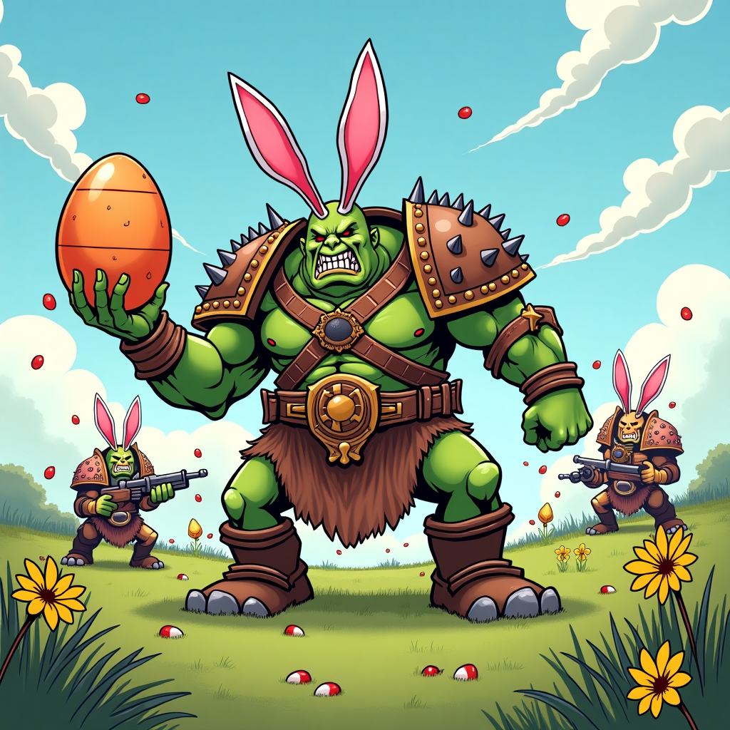 Warhammer 40000 orc Easter Card