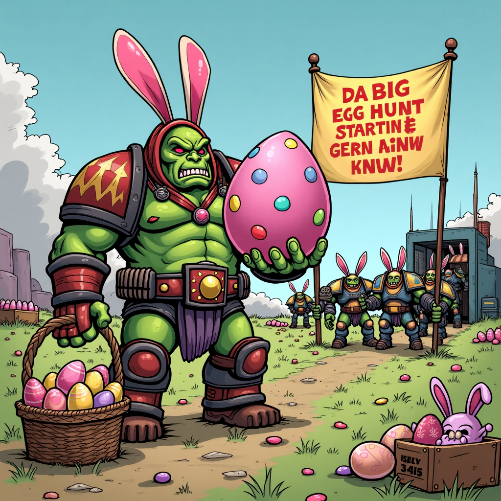 Warhammer 40000 orc Easter Card