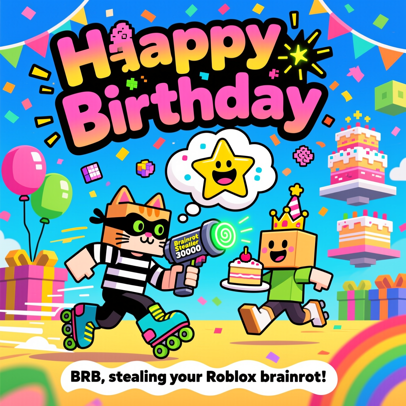 Steal a brainrot Roblox , and Birthday Card