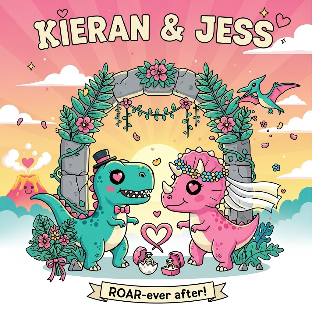 Dinosaurs, and Wedding Card