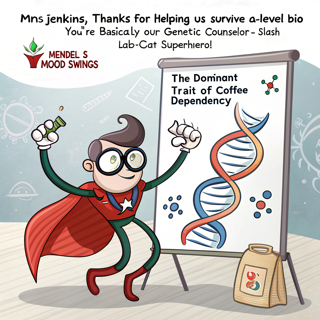 A-Level Biology, and Genetics Thank-you Card