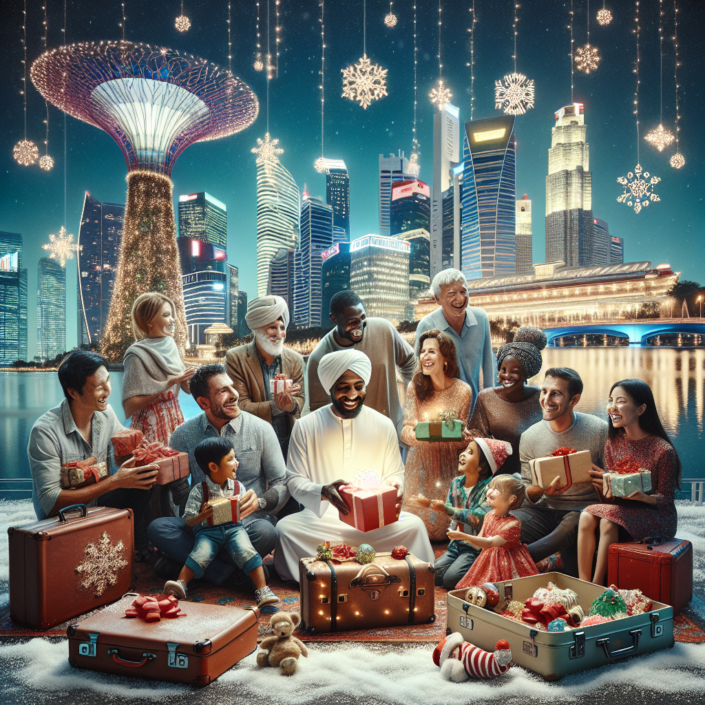 Singapore, Kuala Lumpur, Marina Bay Sands, Petronas Tower, Family, Friendship, and Travel Christmas Card