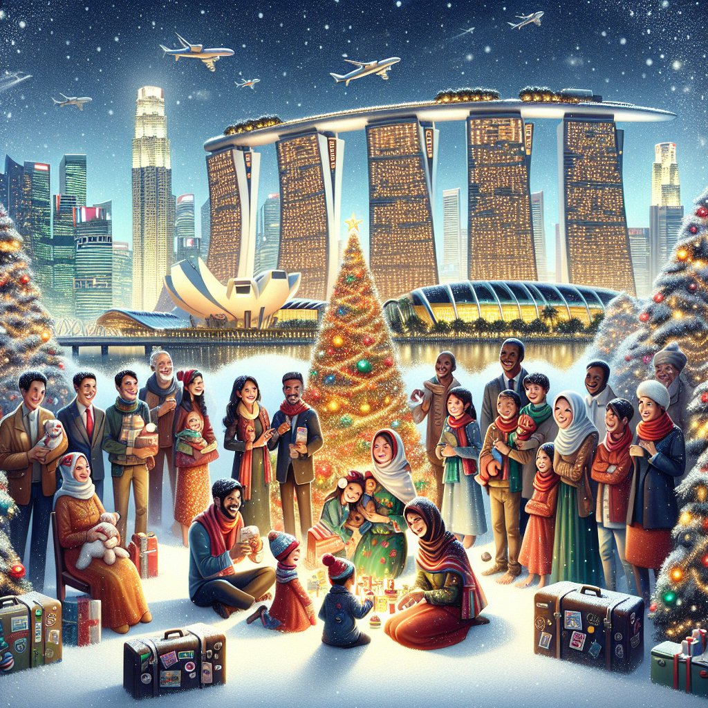 Singapore, Kuala Lumpur, Marina Bay Sands, Petronas Tower, Family, Friendship, and Travel Christmas Card