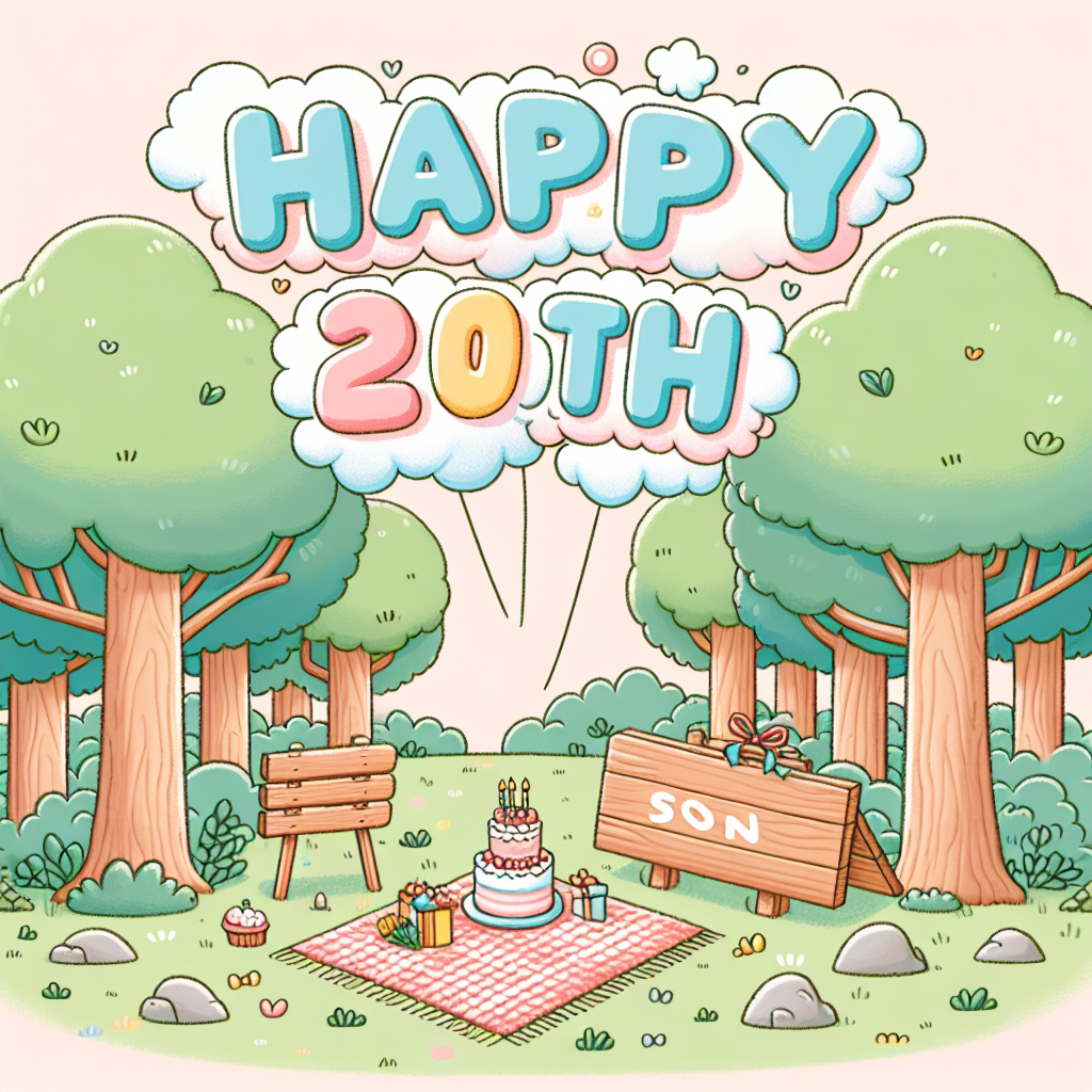 Happy 20th  son Birthday Card