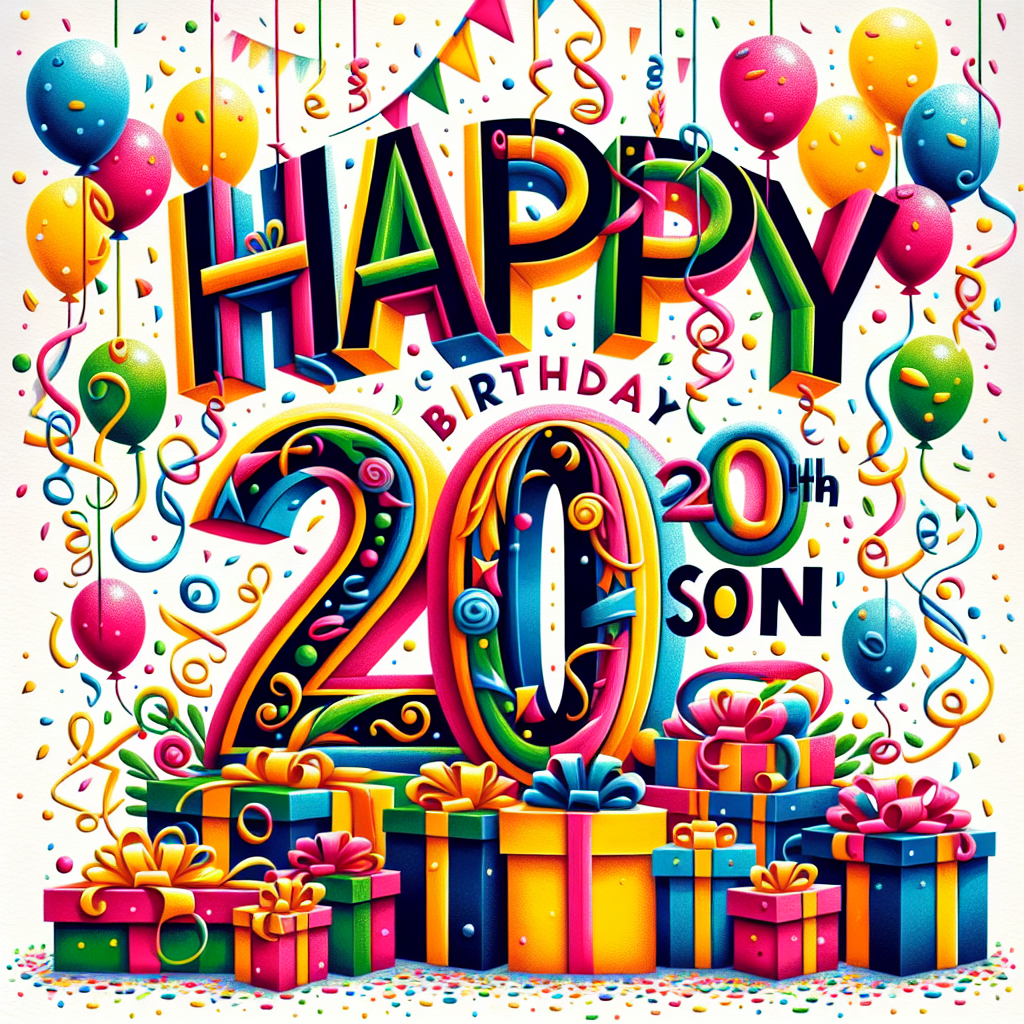 Happy 20th  son Birthday Card