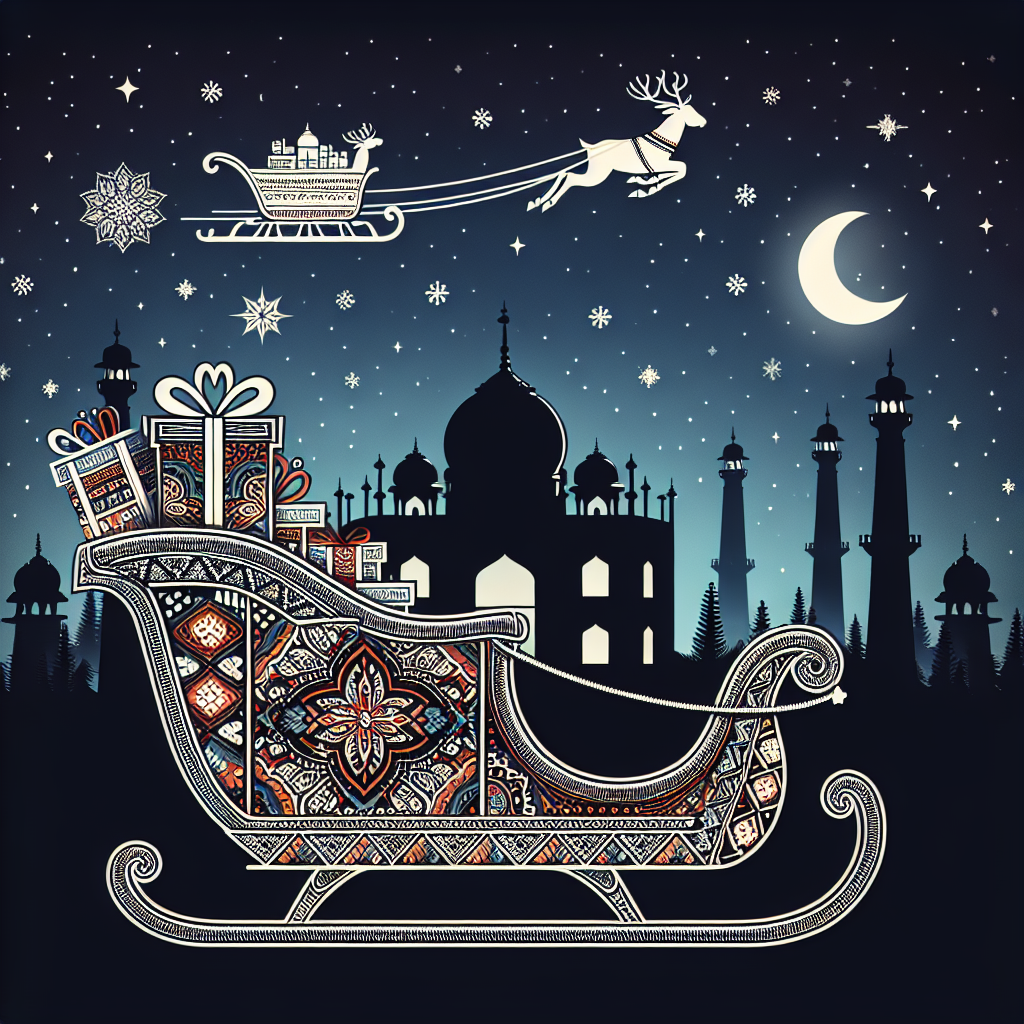 Sleigh, December, India, and Holiday card Christmas Card