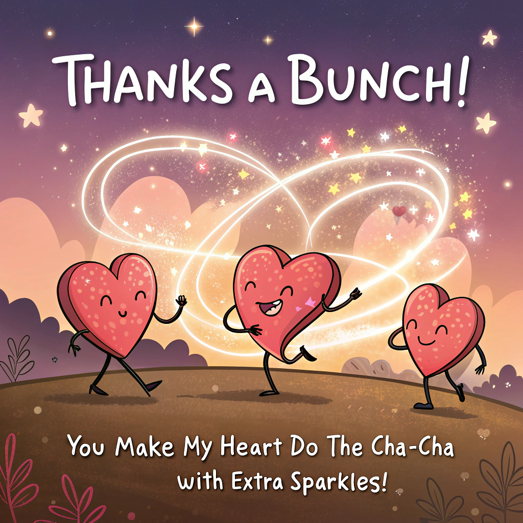 Love hearts, Sparkles, and Thank-you Card