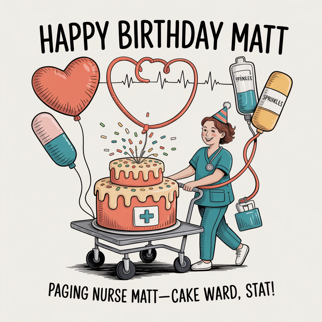 Happy Birthday Matilda, Nurse, and Birthday Card