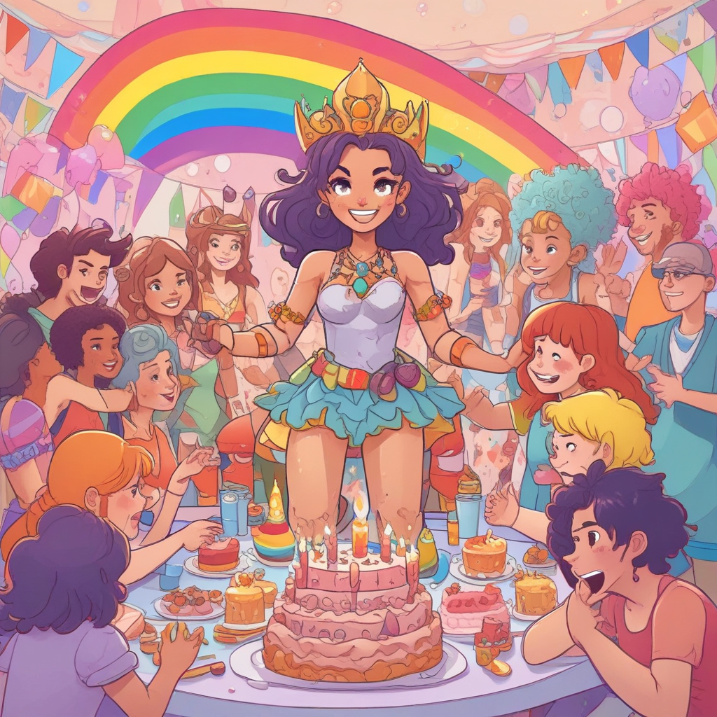 Shera and the princesses of power, Lesbians, Cake, Scorpia, Perfuma, and Sharks Birthday Card